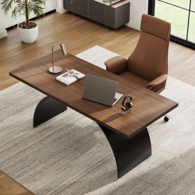 70.9-Inch Executive Desk,Writing Desk with Metal Base, Modern Simple Workstations Writing Table Conference Table for Home Office