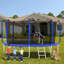 Trampoline 14FT avec panier de basketball, trampoline d'extérieur renforcé de type ASTM avec filet d'enclos