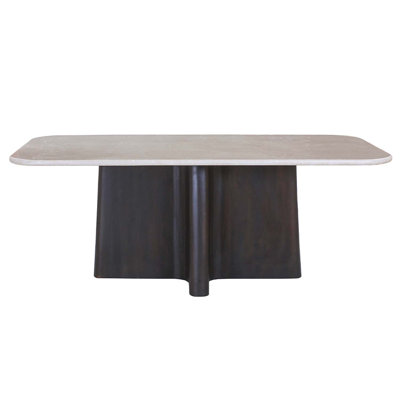 Rectangular Dining Table, Bottocino Marble Top &  Espresso