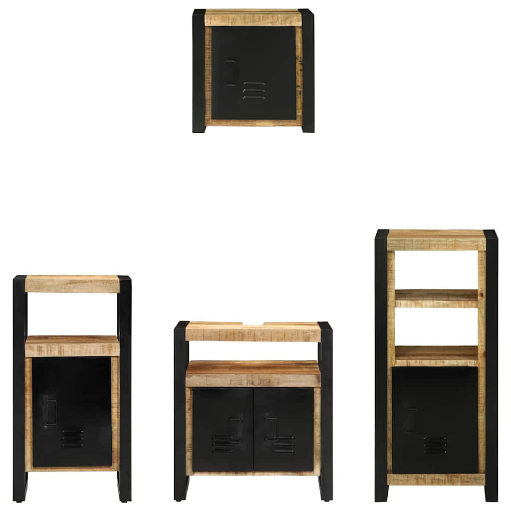 Bathroom Furniture Set 4 Pcs Multicolour Solid Reclaimed Wood