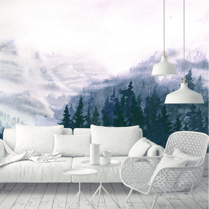 Murale de paysage brumeux Alasdair, L 3,91 pi x l 197 po