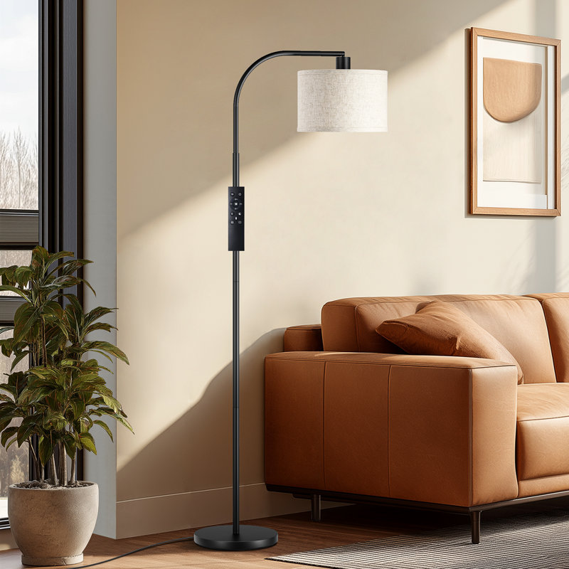 63.4'' Arched Floor Lamp With Remote Control And Bulb Included