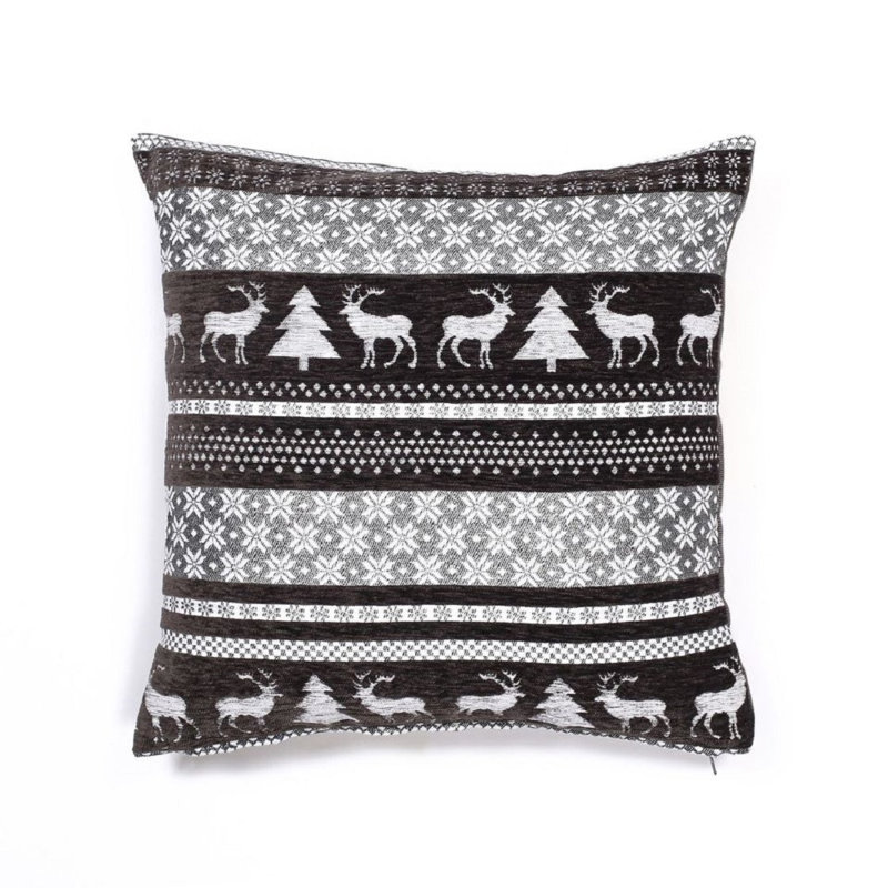 Laymantown Cotton Patchwork Grey Square Euro Cushion