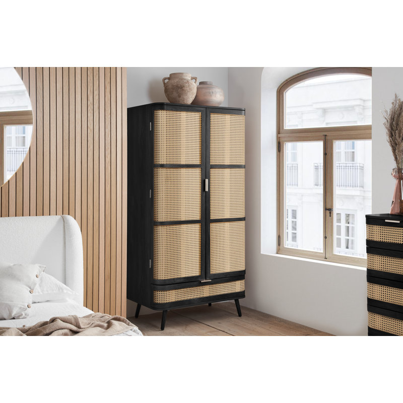 Alleyah 2 Door Wardrobe, Black