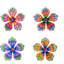 Ensemble de 4 pièces de fleurs murales en métal, art mural de jardin 6,2 pouces