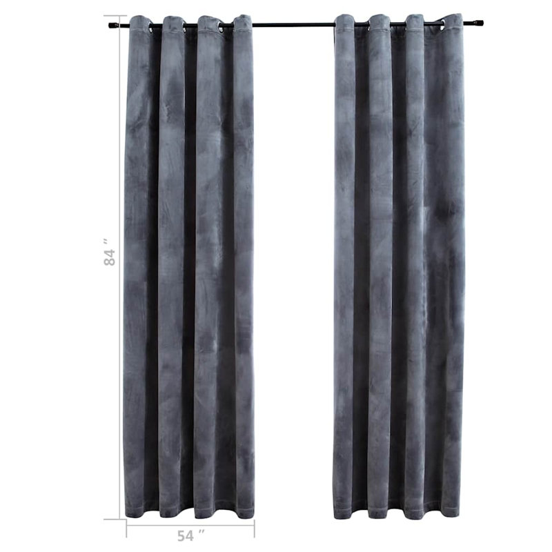 Velvet Curtain, 137.16 cm Width x 213.36 cm Drop