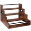 Organisateur de comptoir en bois rustique à 4 niveaux avec barres anti-chute, support de rangement polyvalent pour bar à café, épices, spiritueux, l 16 po x P 15,74 po x H 12,4 po