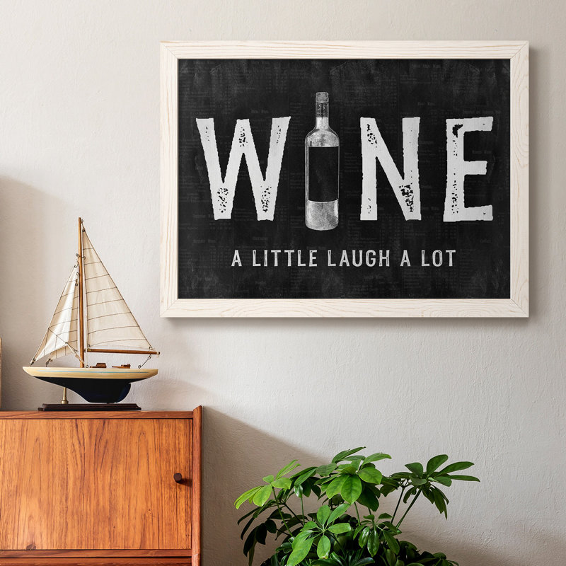 «Wine A Little» - imprimé, H 23 po x l 32 po x P 1 po, Blanc
