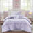 3 PCS Twin Tassel Comforter Set with Heart Shaped Throw Pillow Lavender