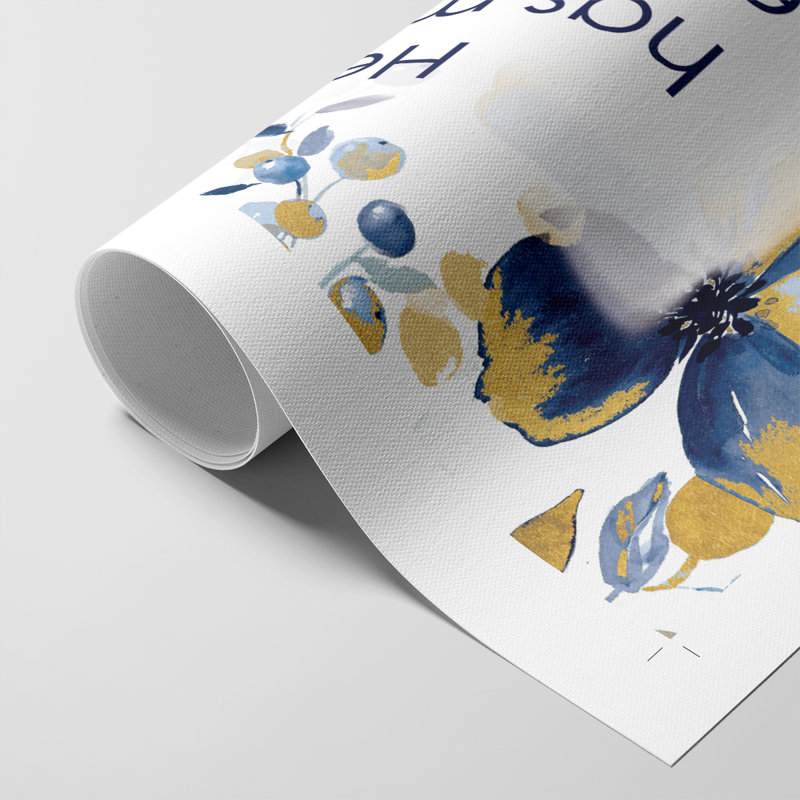 Indigo Scripture I - Impression sur toile seulement - NON-CADRE, H 48 po x l 32 po