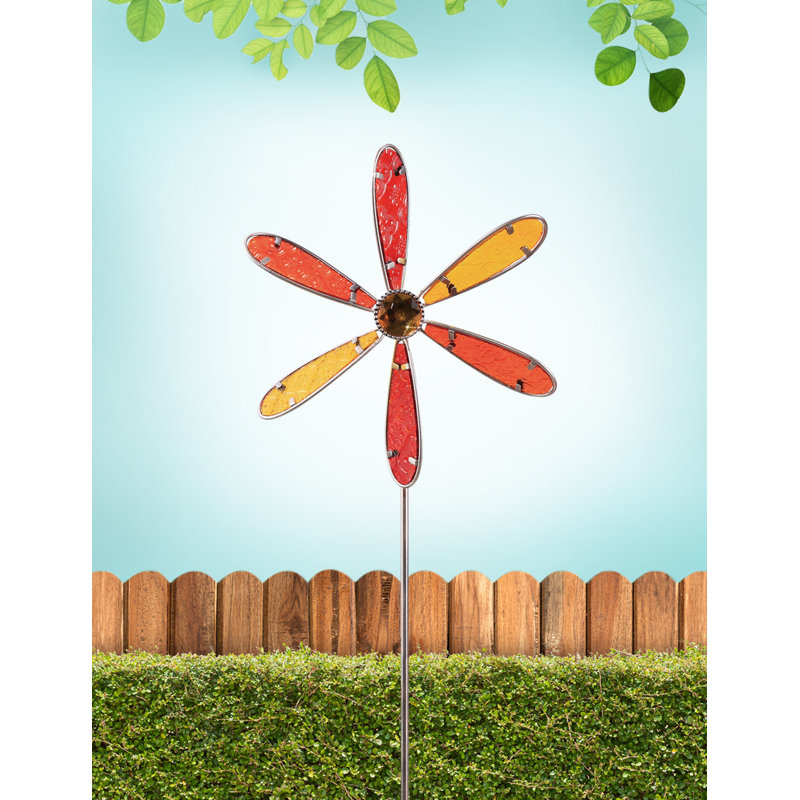 Piquet de jardin Safiye, H 28,5 po x l 9,5 po x P 3 po, Rouge / Bleu / Vert