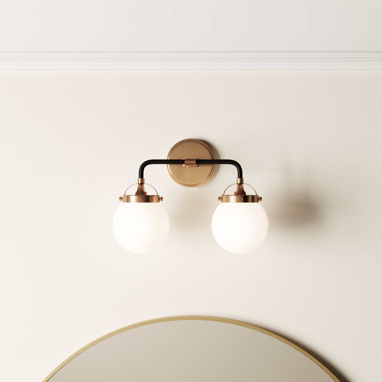 Newport 2-Light Steel Vanity Light , Satin Brass, No 
