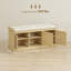 Banc de rangement pour chaussures avec portes en rotin tissé, banc pour chaussures-933387189