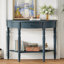 Console rustique demi-lune avec tiroir et tablette-992492330
