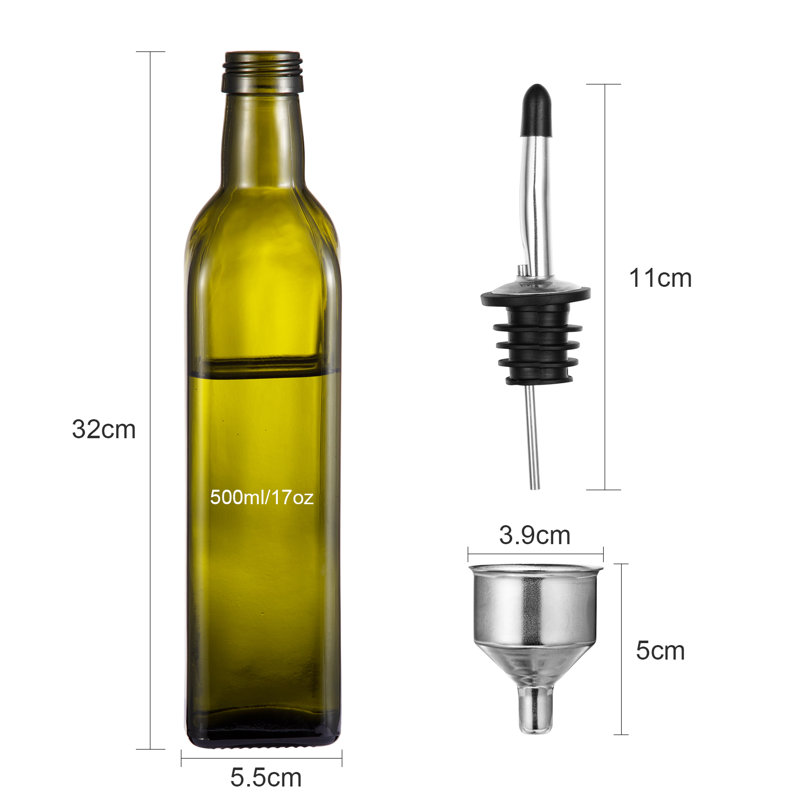 17ml Glass Single Oil / Vinegar Cruet, Green