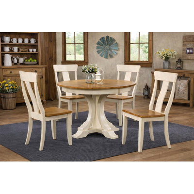 Fretwell 5 - Piece Round Extendable Solid Wood Dining Set by Alcott Hill