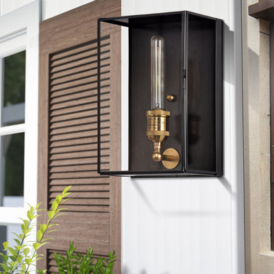 Applique murale d'extérieur en bronze foncé résistant à la rouille Cline