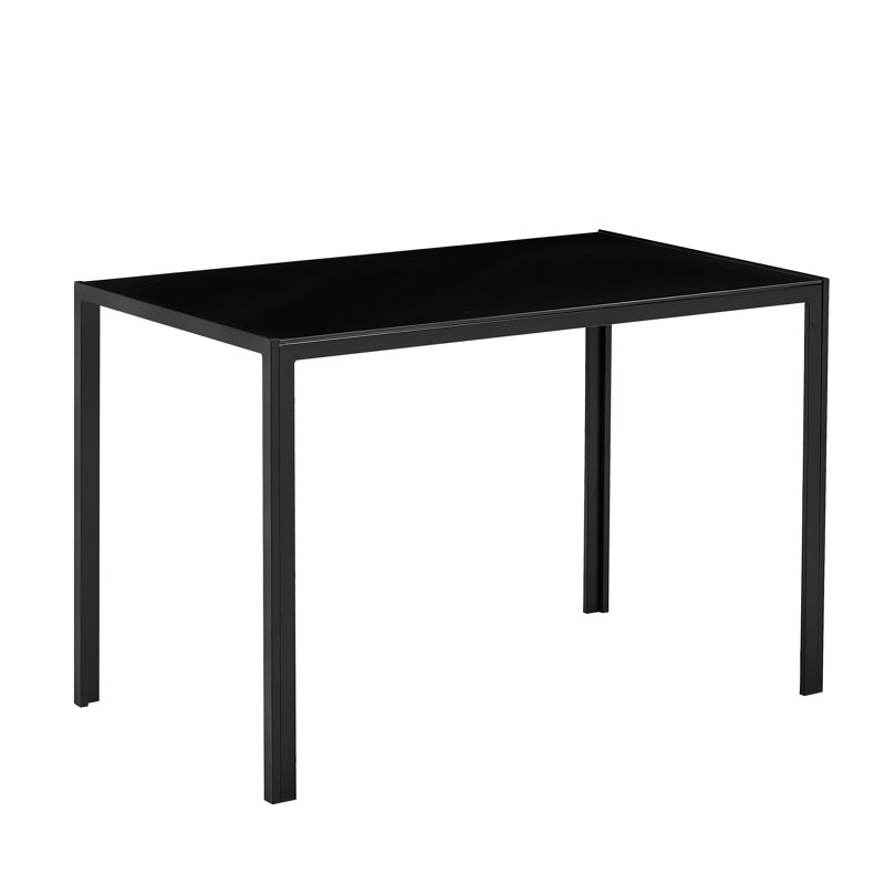 Glass Top Metal Base Dining Table