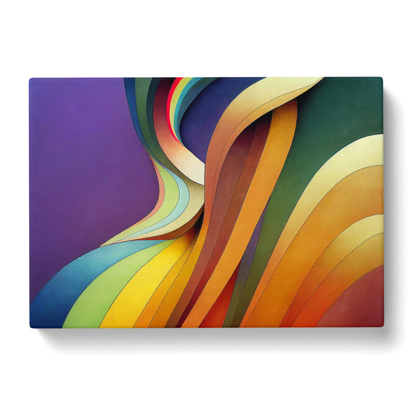 Rainbow Nouveau Abstract - Wrapped Canvas Print