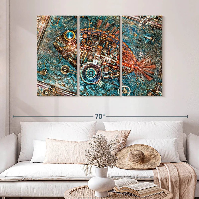 Poisson Steampunk, H 32 po x l 50 po