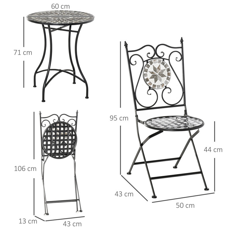 Castelli 2 - Person Patio Dining Set with Round Table