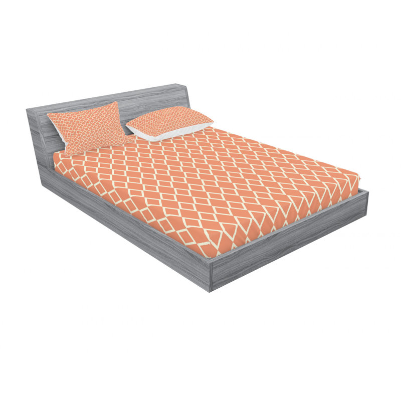 Microfiber Gingham Sheet Set, Queen Sheet Set with Fitted Sheet, Diagonalon Background Checkered