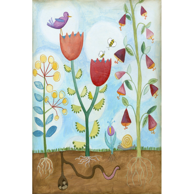 Whimsical Flower Garden I by Megan Meagher - 1 Piece Wrapped Canvas Painting, 122cm H x 81cm W x 3.8cm D