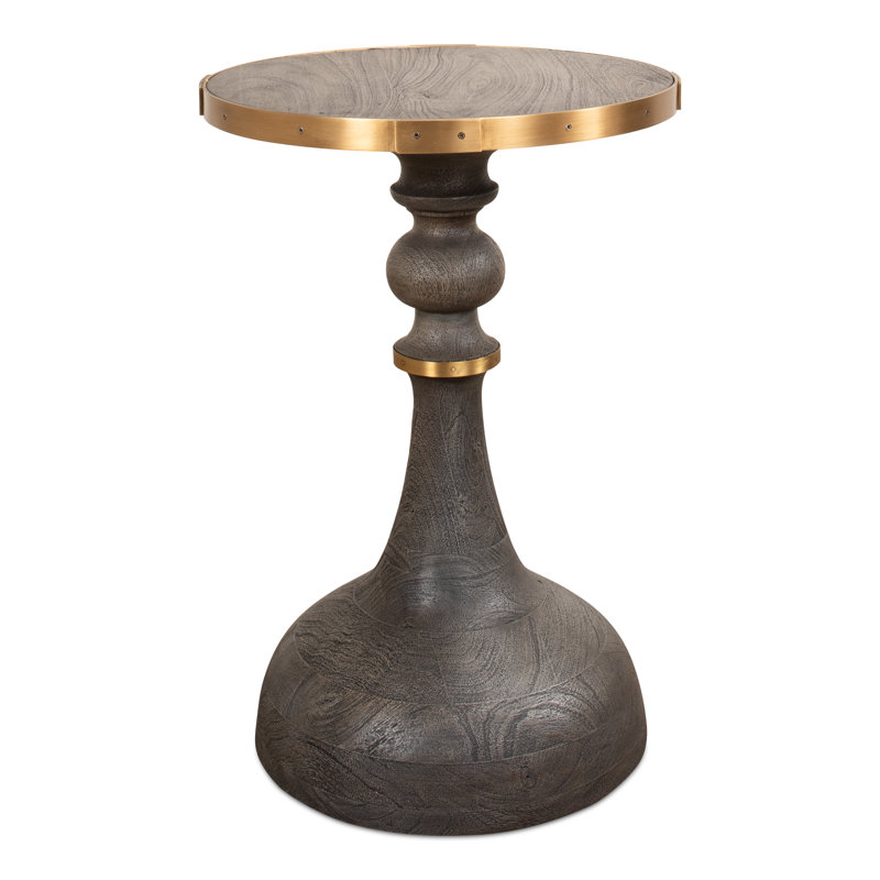 Table de bout en bois massif Falgoust, Gris