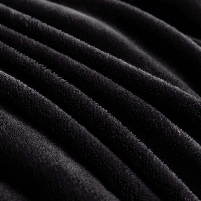Joyan Extra Soft Sherpa Fleece Dual Sided Blanket, Black, Single