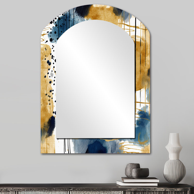 Kuels - Miroir abstrait en métal, 34 po x 25 po