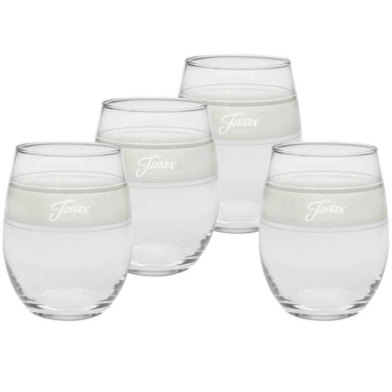 Fiesta Frame Linen 15-Ounce Stemless Wine Glass