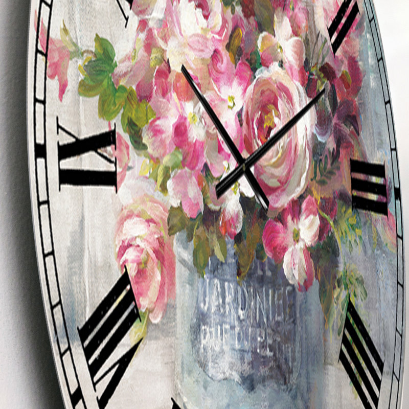 Maison Des Fleurs III - Farmhouse Wall Clock, Small