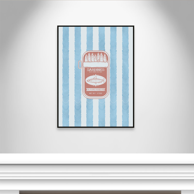 «Salty Sardines Print» par Marcus Prime, L 37,5 po x H 49,5 po, Flottant espresso