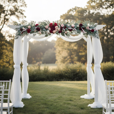  Artificial Eucalyptus Garland With Flowers Fake Greenery Faux Floral Vine Garland For Table Decor Wedding Centerpieces Bridal Shower Party Decorations