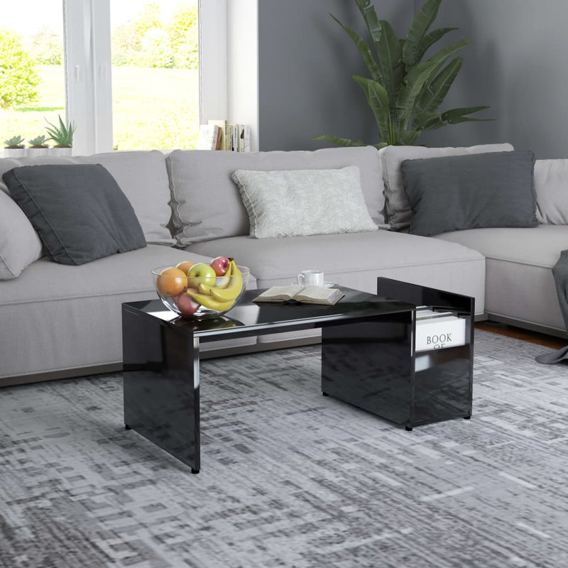 Piccirillo Engineered wood Frame Single Coffee Table with Storage, Gray