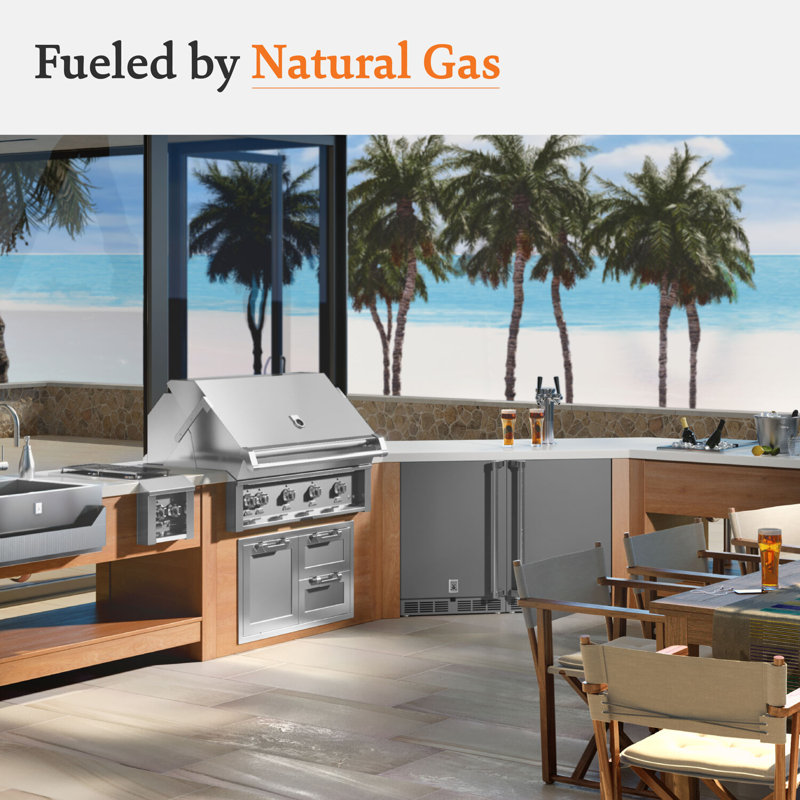 42" Built-In, 4 Trellis Burners, Rotisserie, Natural Gas