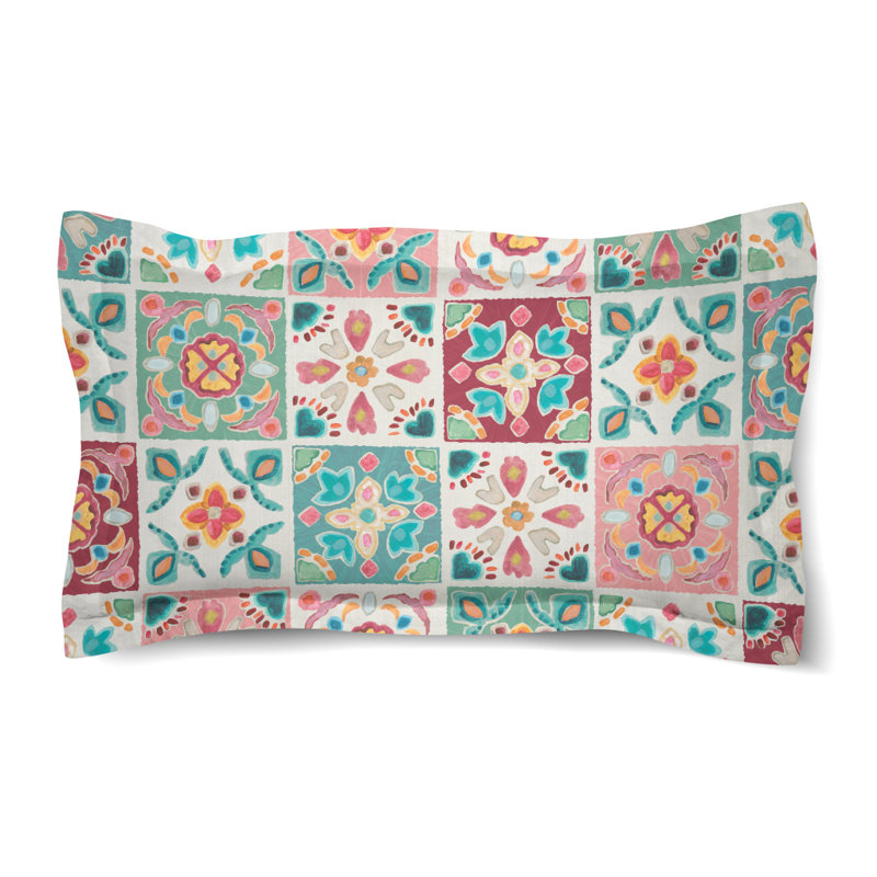 Bohemian Tiles Microfiber / Microsuede Pillow Sham, King
