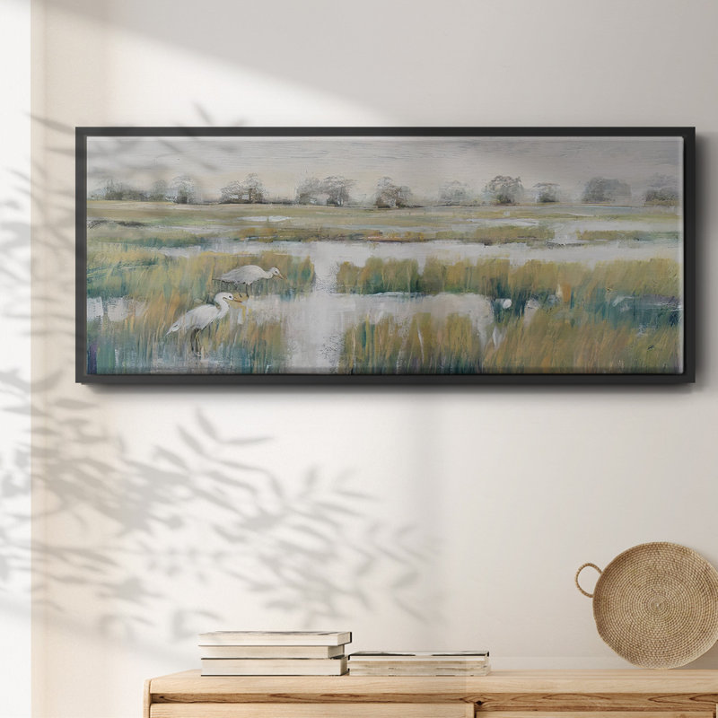Marshland View V - Framed Canvas, 24" H x 60" W