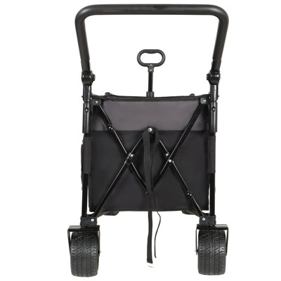 Chariot pliable polyvalent à poignée pivotante avec roulettes - Roues tout-terrain à 360 degrés, robuste, réglable, grande capacité, gris kaki