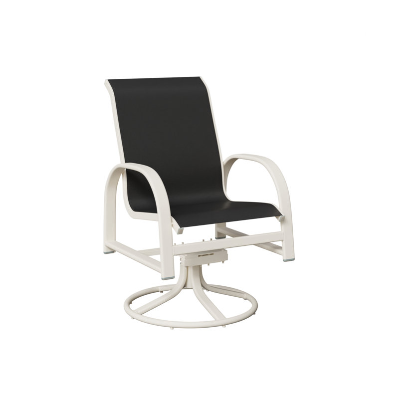 Chaise berçante berçante pivotante Berlin Gardens, Noir, Aluminium blanc mat