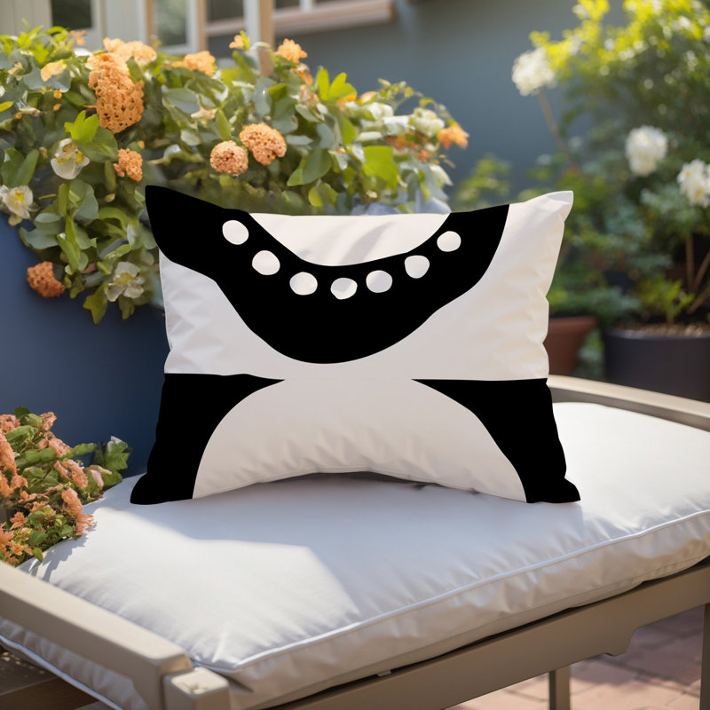 Coussin lombaire réversible intérieur / extérieur Sofi Minimalist, H 14 po x l 20 po, Noir, noir, noir, noir