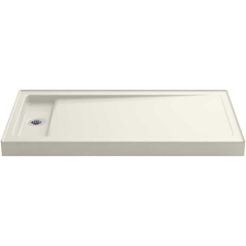 Bellwether 60" W x  32" D Single-Threshold Shower Base, Biscuit