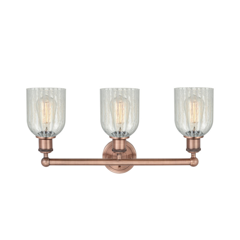 Éclairage pour meuble-lavabo de salle de bain 3 lumières 23 po Reiko, Mouchette, Cuivre antique