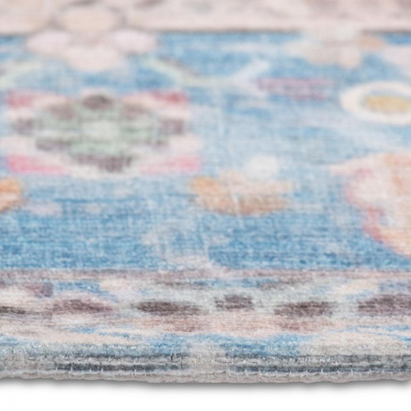 Tapis transitionnel délavé bleu et orange Sparx