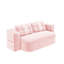 Canapé 78,7 po moderne 2-en-1 pliable avec couverture fonctionnelle et 2 coussins moelleux, canapé confortable en velours côtelé moelleux, canapé-lit convertible, canapé à siège profond pour le salon, la chambre à coucher, rose bébé-129455712