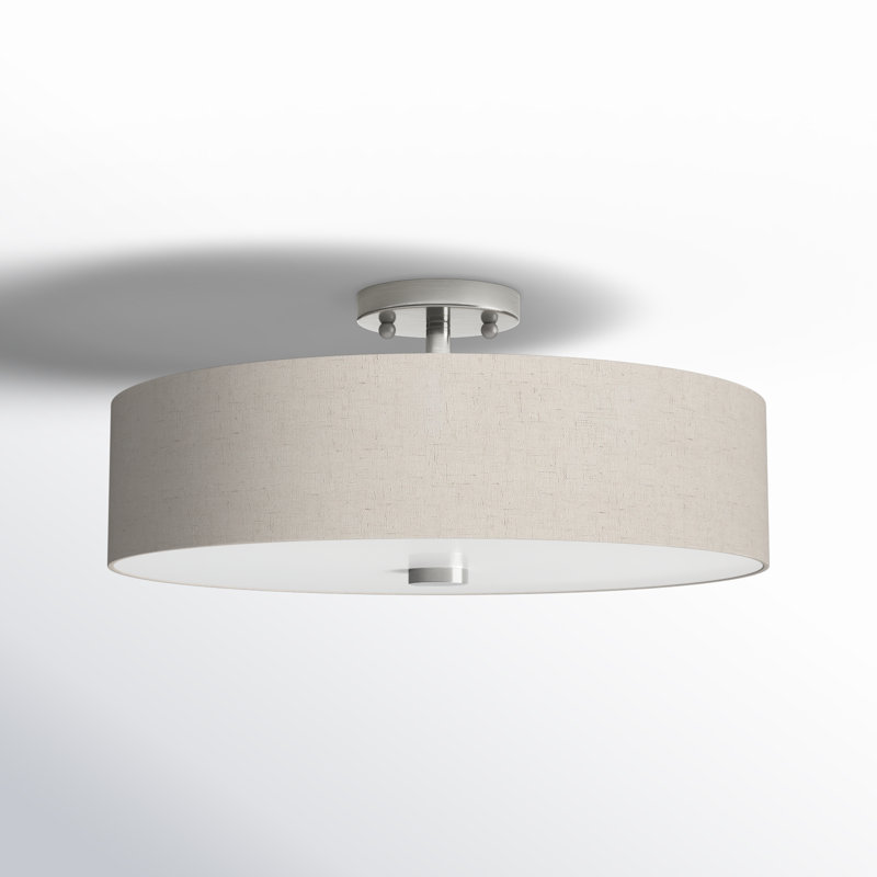 Plafonnier semi-encastré 4 lumières Bazilijus, Nickel brossé