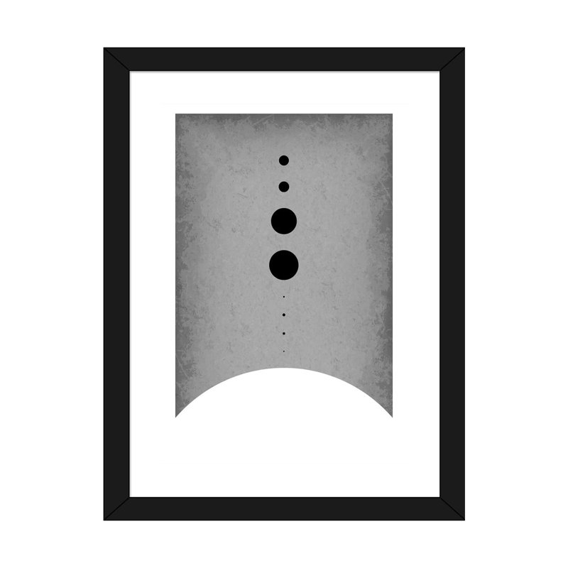Planètes à l'échelle III - impression, Papier encadré noir, Blanc, H 32 po x l 24 po x P 1 po