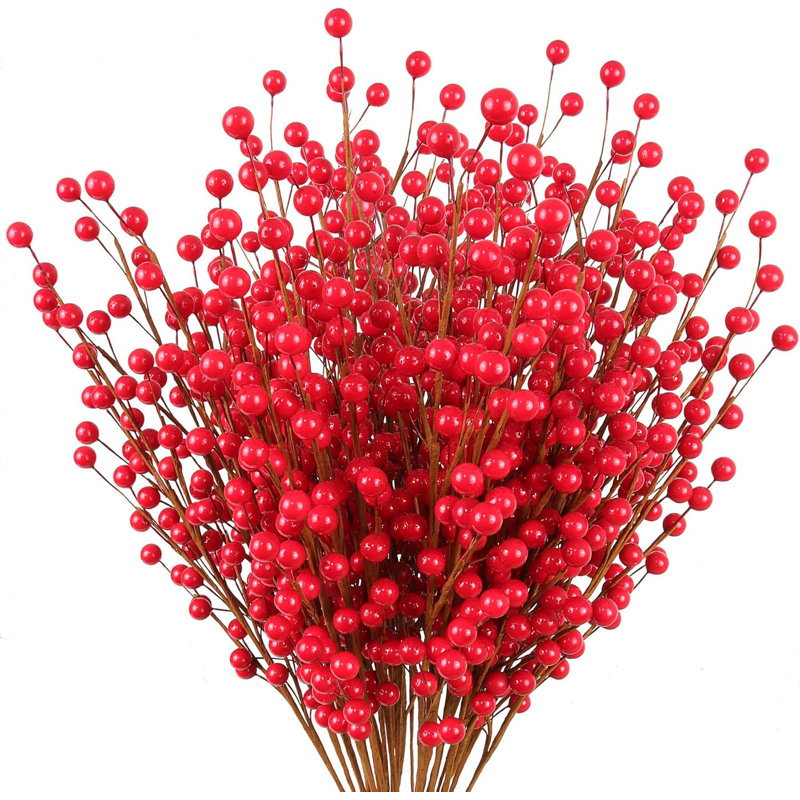 Vaporisateur de baies rouges 17 "(72 tiges) - Décoration de Noël festive