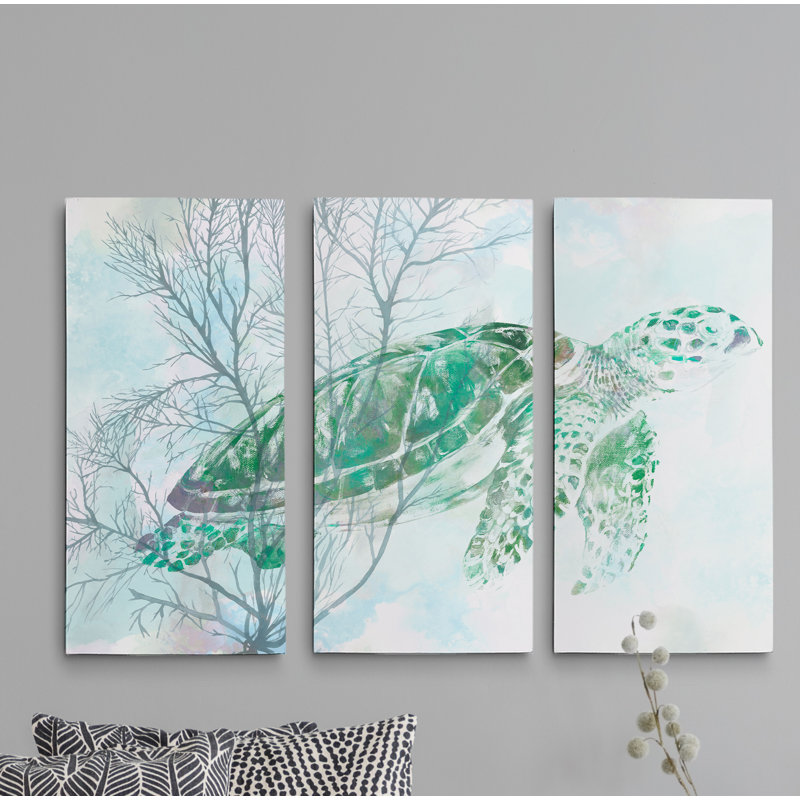 « aquarelle sea turtle i », impression à multiples images sur toile, H 40 po x l 60 po x P 1,5 po