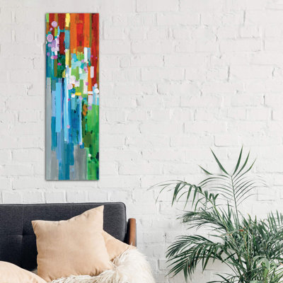 Rainbow Of Stripes Panel II by Danhui Nai - Wrapped Canvas Panoramic Print